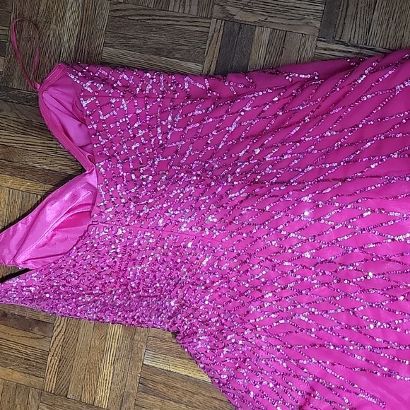 Johnny & Dave Pink Sequin One-Shoulder Mini Dress - Picture 5 of 5